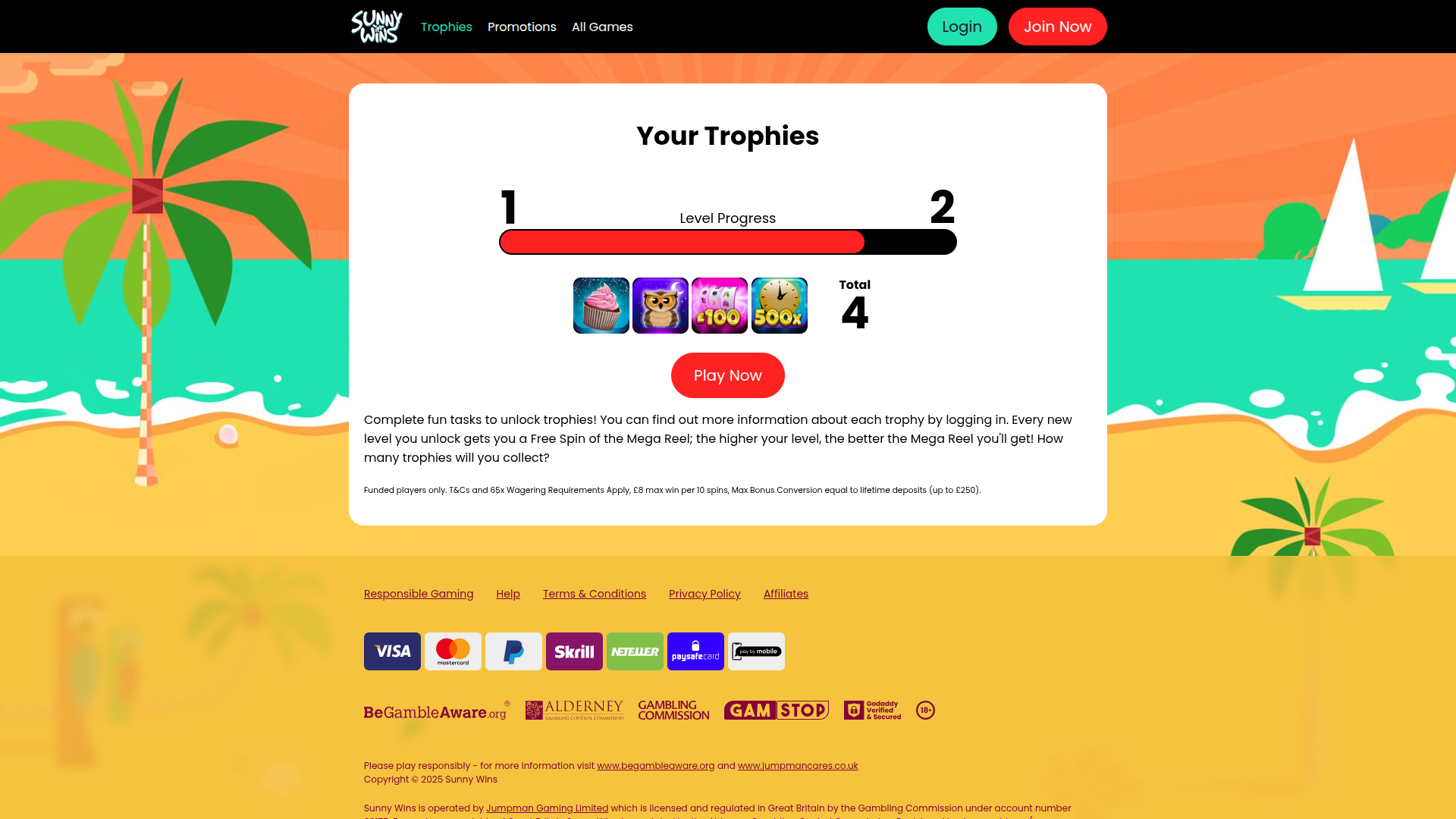 Трофеи для настольной версии Sunny Wins