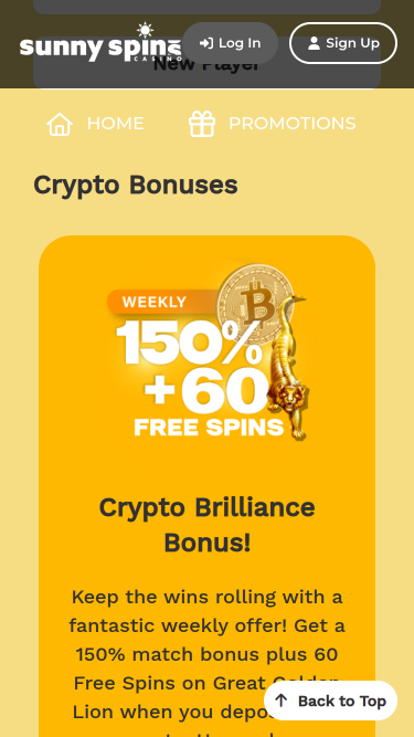 Sunnyspins Casino Mobile Promotions