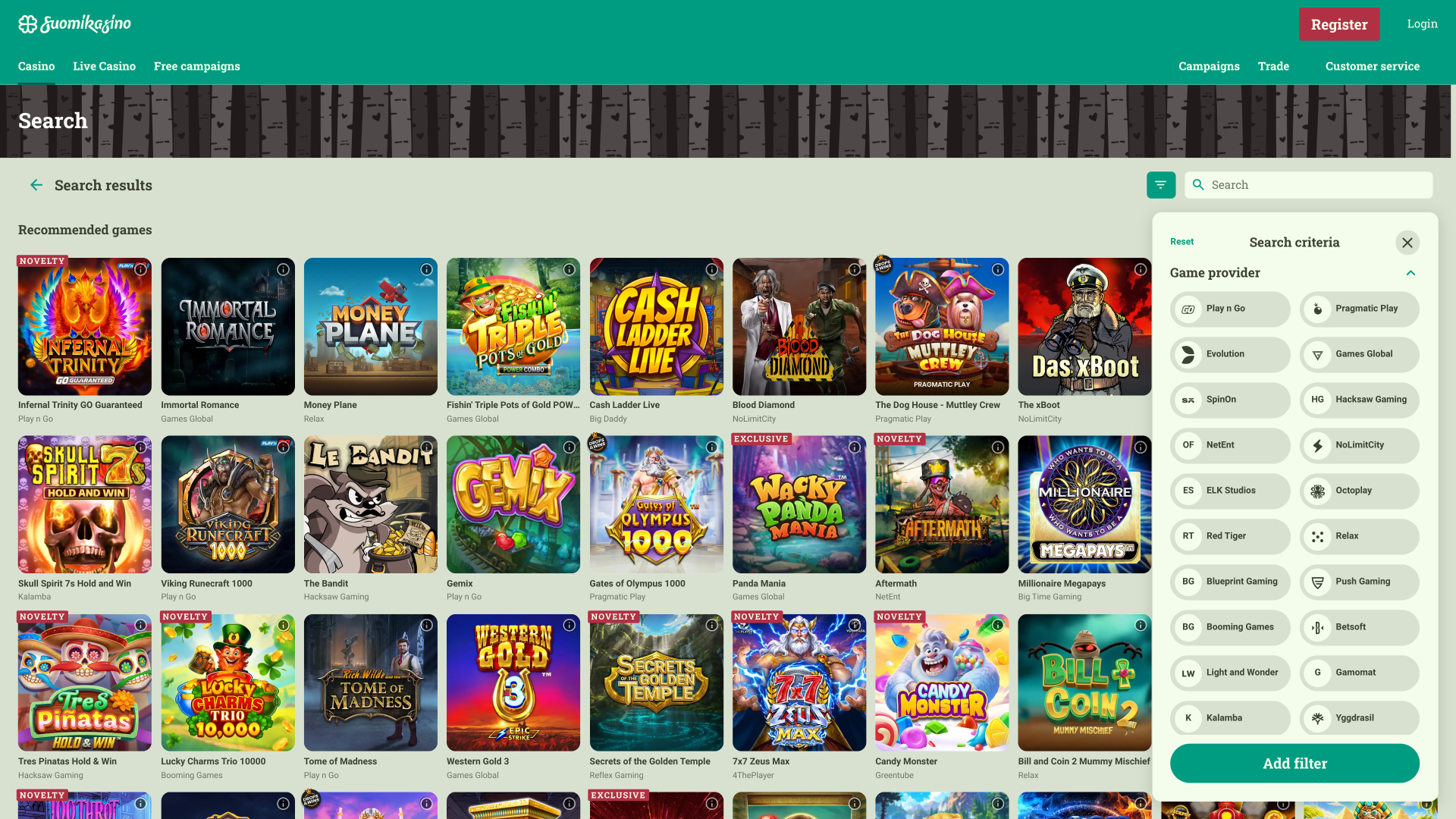 Développeurs de jeux de bureau SuomiKasino