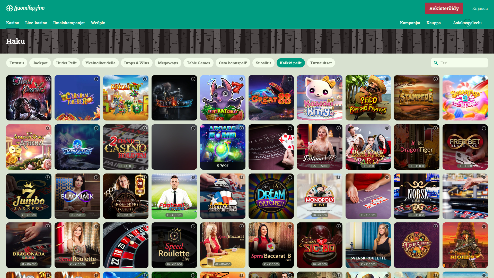 Jeux de bureau de SuomiKasino