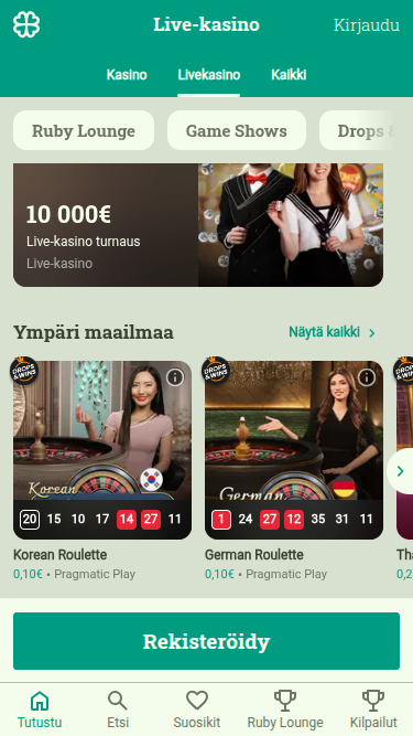Croupier en direct mobile de SuomiKasino