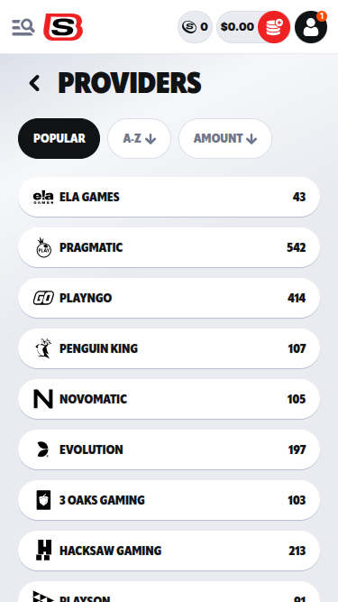 Développeurs de jeux mobiles de Supabet Casino