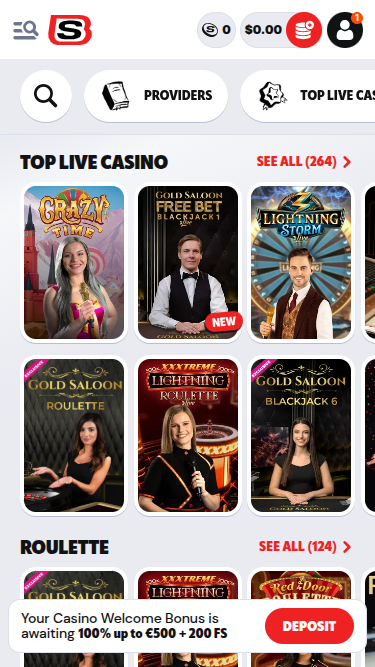 Croupier en direct mobile de Supabet Casino