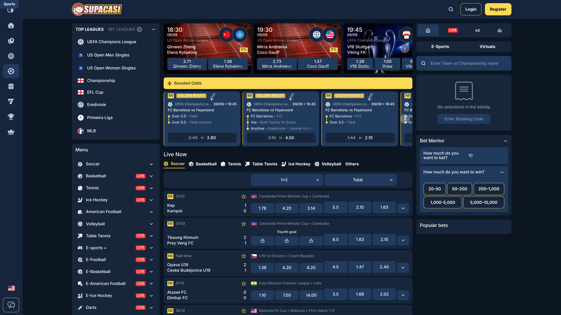 Supacasi Casino Desktop Sports Betting