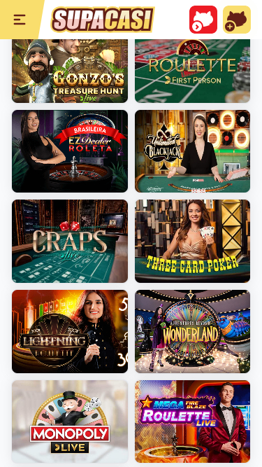 Croupier en direct mobile de Supacasi Casino