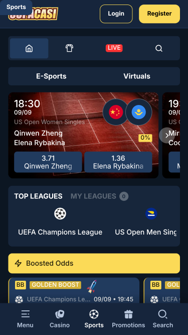 Scommesse sportive da mobile del casinò Supacasi