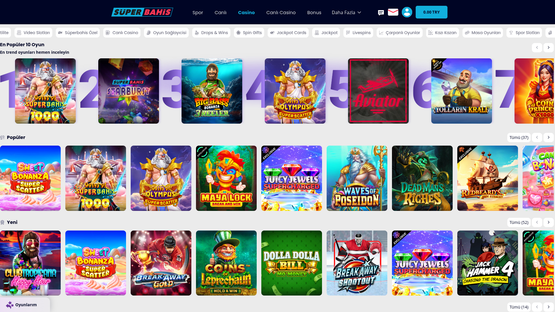 Giochi desktop di Superbahis