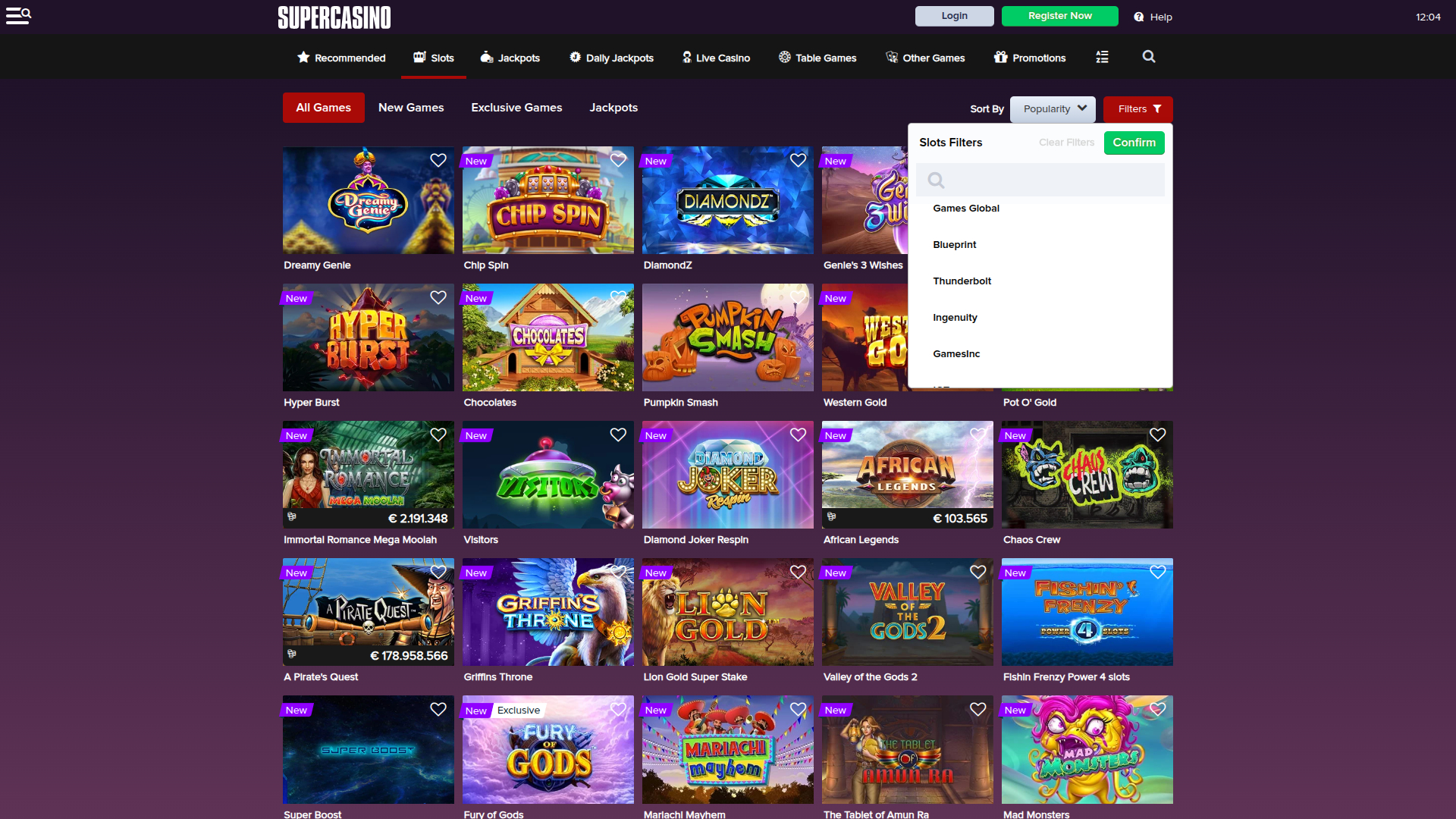Sviluppatori di giochi desktop di SuperCasino