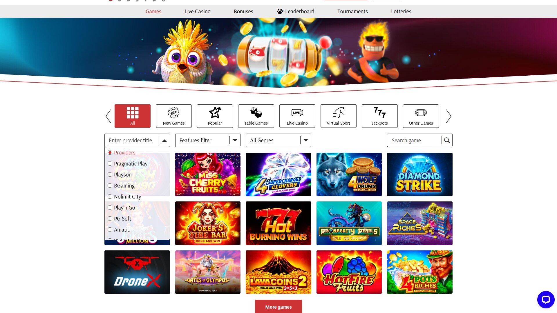 SuperCat Casino Desktop Game Developers