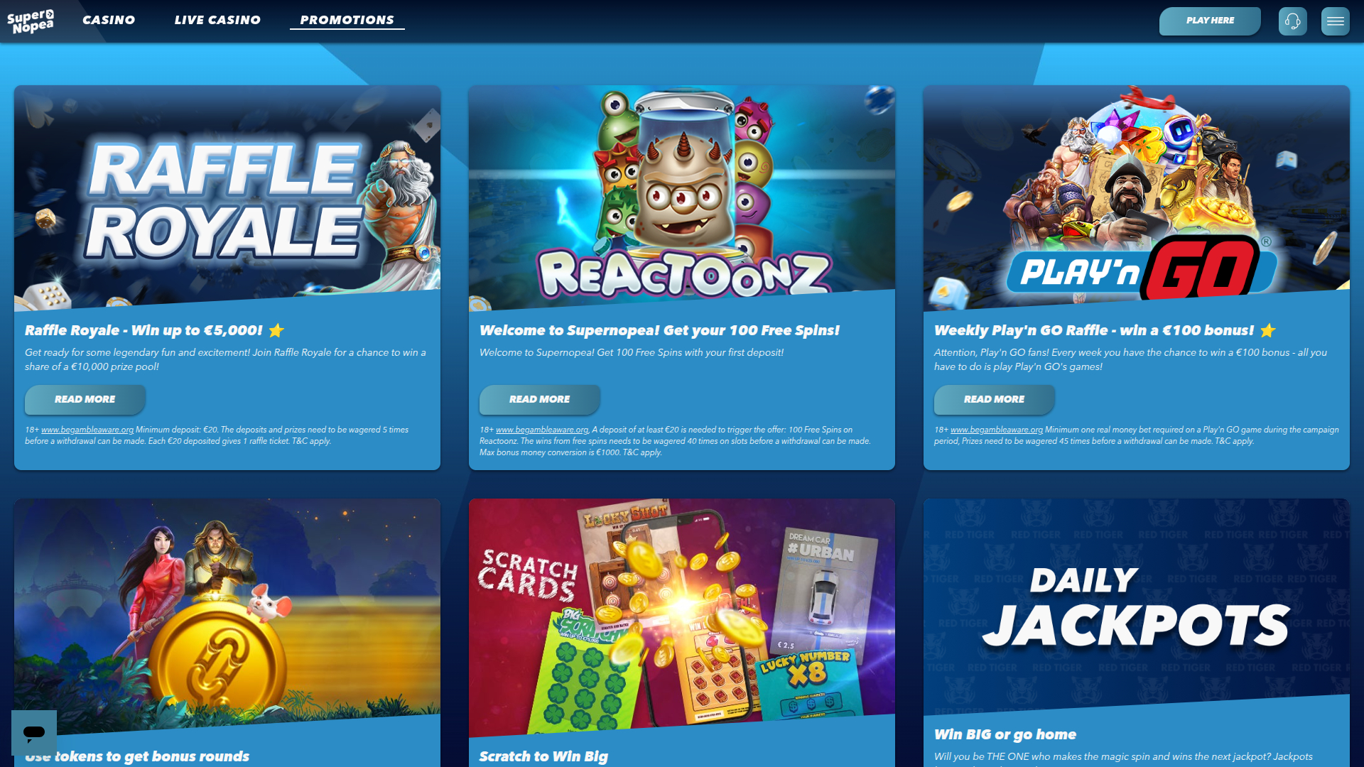 Promotions de bureau de SuperNopea Casino