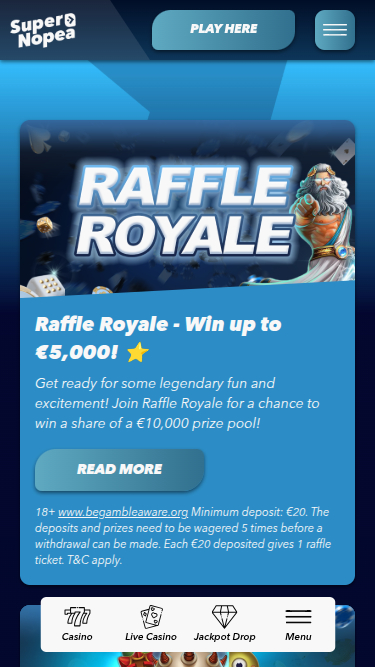 Promotions mobiles de SuperNopea Casino