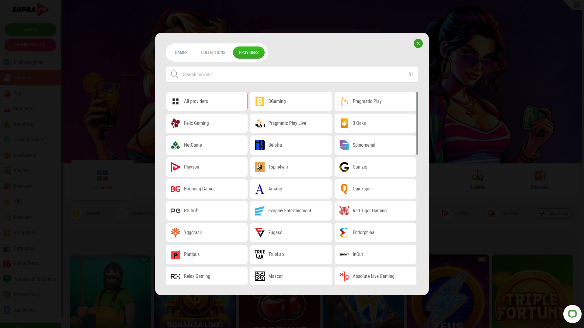 Разработчики десктопных игр SupraPlay Casino
