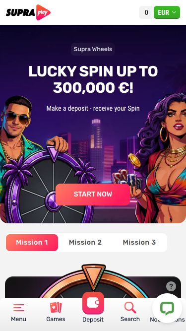 SupraPlay Casino Móvil Rueda de la Fortuna