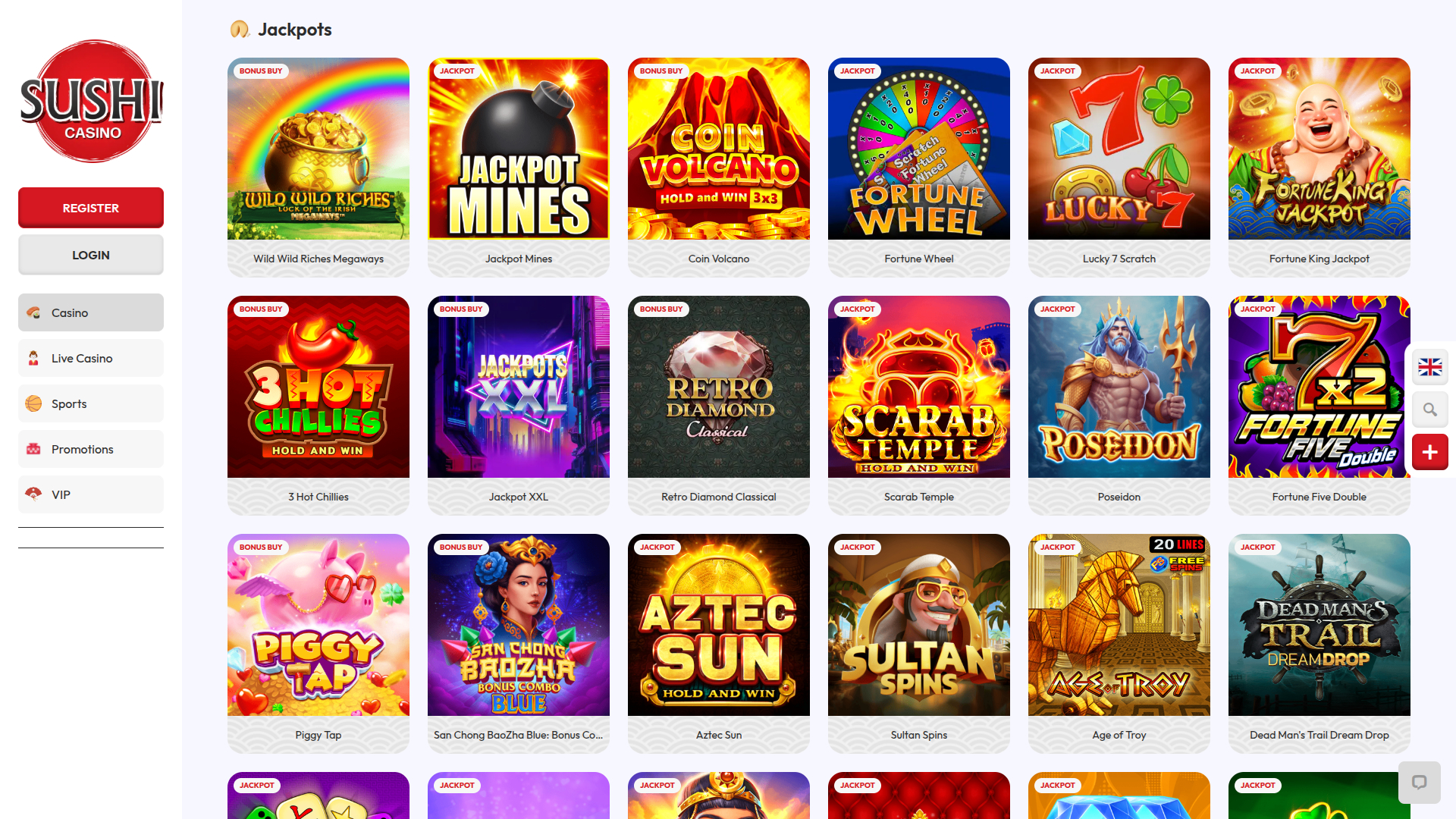 Jackpot de bureau de Sushi Casino