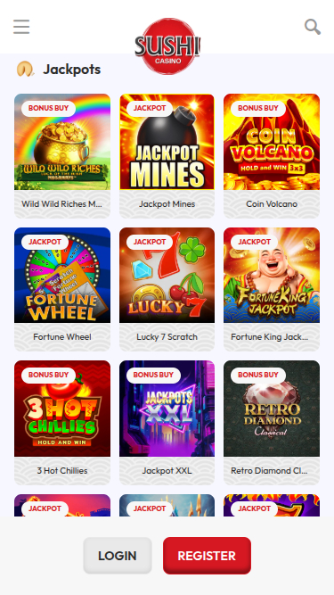 Jackpot mobile de Sushi Casino