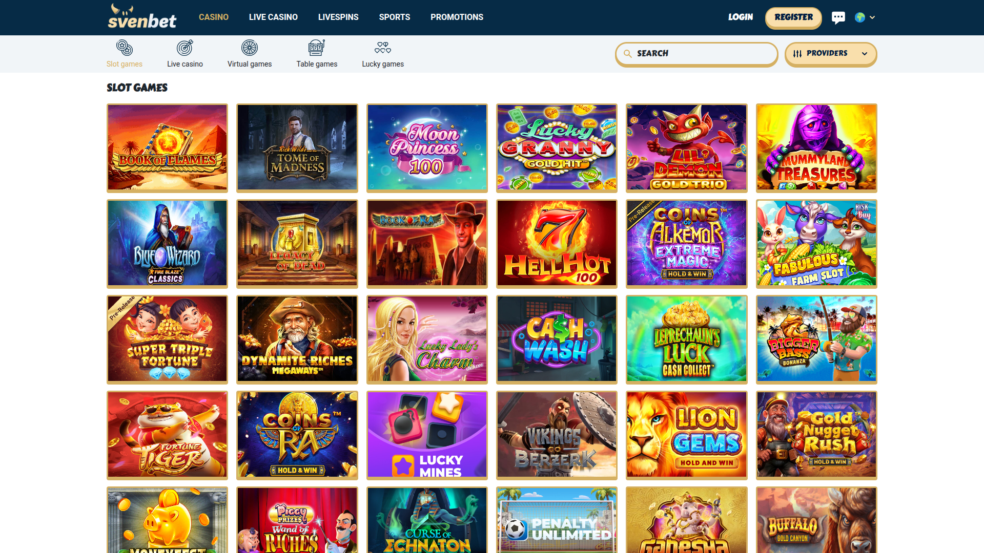 Svenbet Casino Desktop Games
