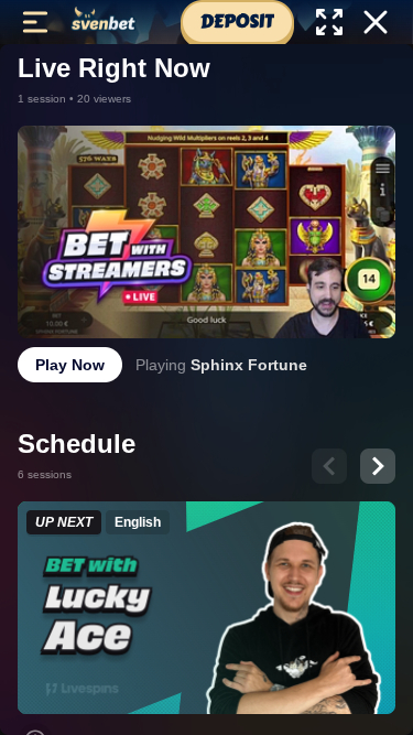 Svenbet Casino Mobile Live Spins
