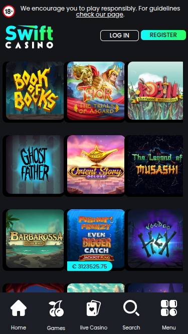 Jeux mobiles de Swift Casino