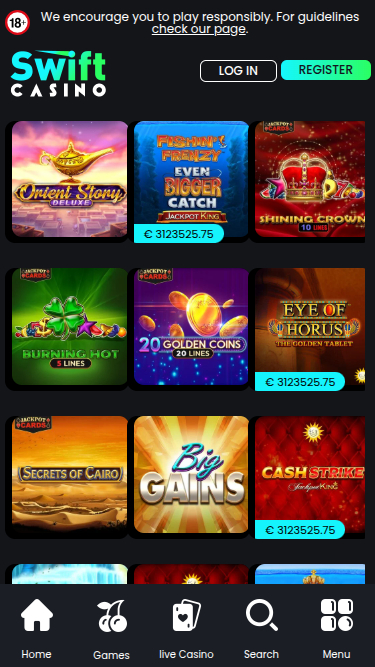 Jackpot mobile de Swift Casino