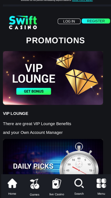 Swift Casino Mobile Promotions