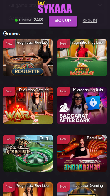 Croupier en direct mobile de Sykaaa