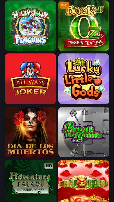 Jeux mobiles de Syndicate Casino