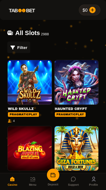 TabooBet Casino Mobile Games