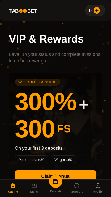 TabooBet Casino Mobile VIP