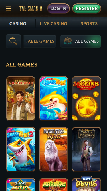 Juegos móviles de Talismania Casino