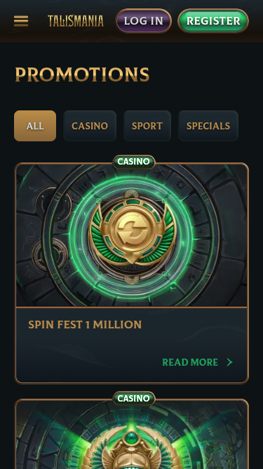 Promociones móviles de Talismania Casino