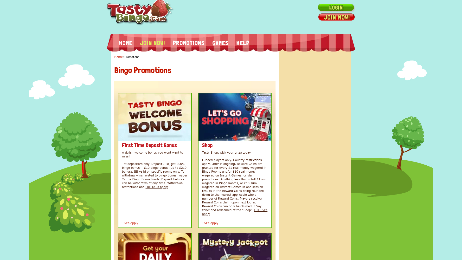 Promotions de bureau de Tasty Bingo