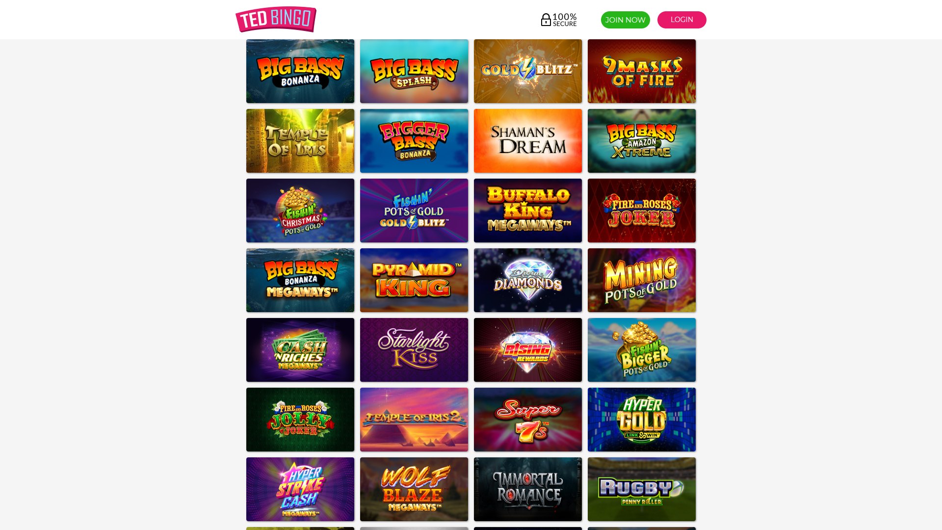 Juegos de escritorio de Ted Bingo Casino