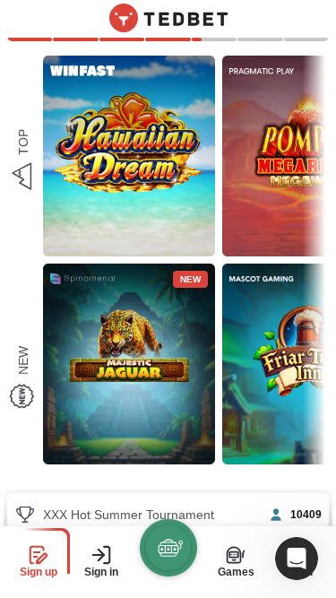 Jeux mobiles de TedBet Casino