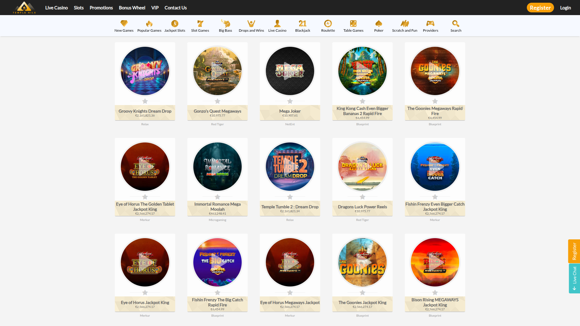 Bote de escritorio de Temple Nile Casino