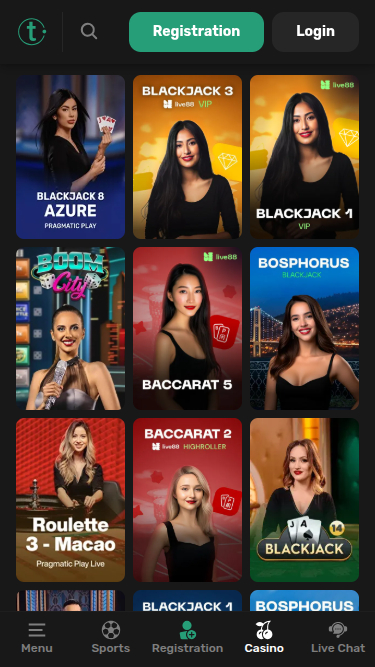 Tether Bet Casino mobile Live-Dealer