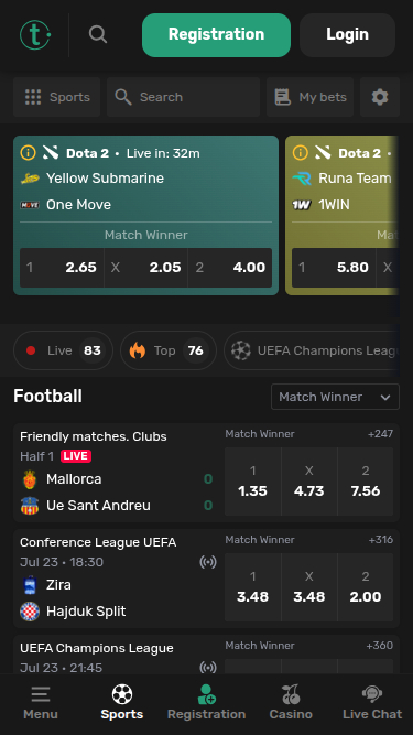 Tether Bet Casino mobile Sportwetten