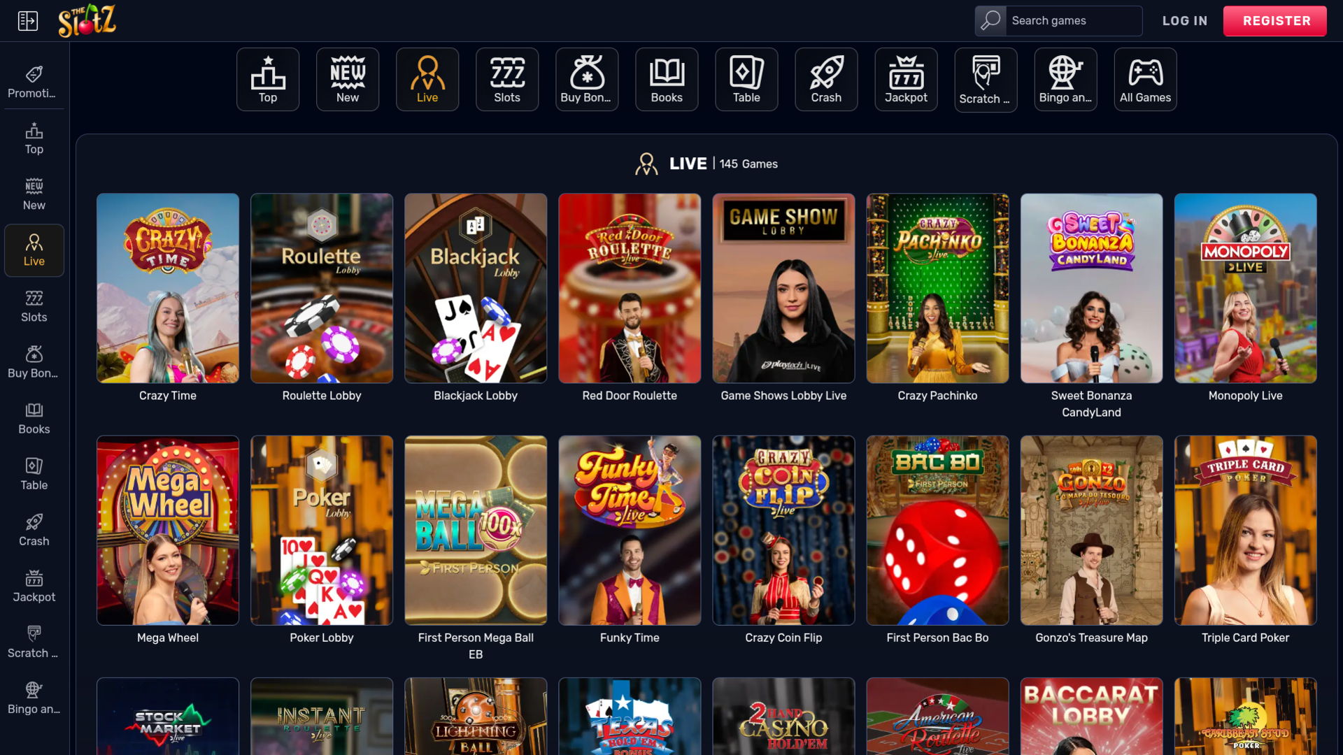 Der Desktop-Live-Dealer von TheSlotz Casino