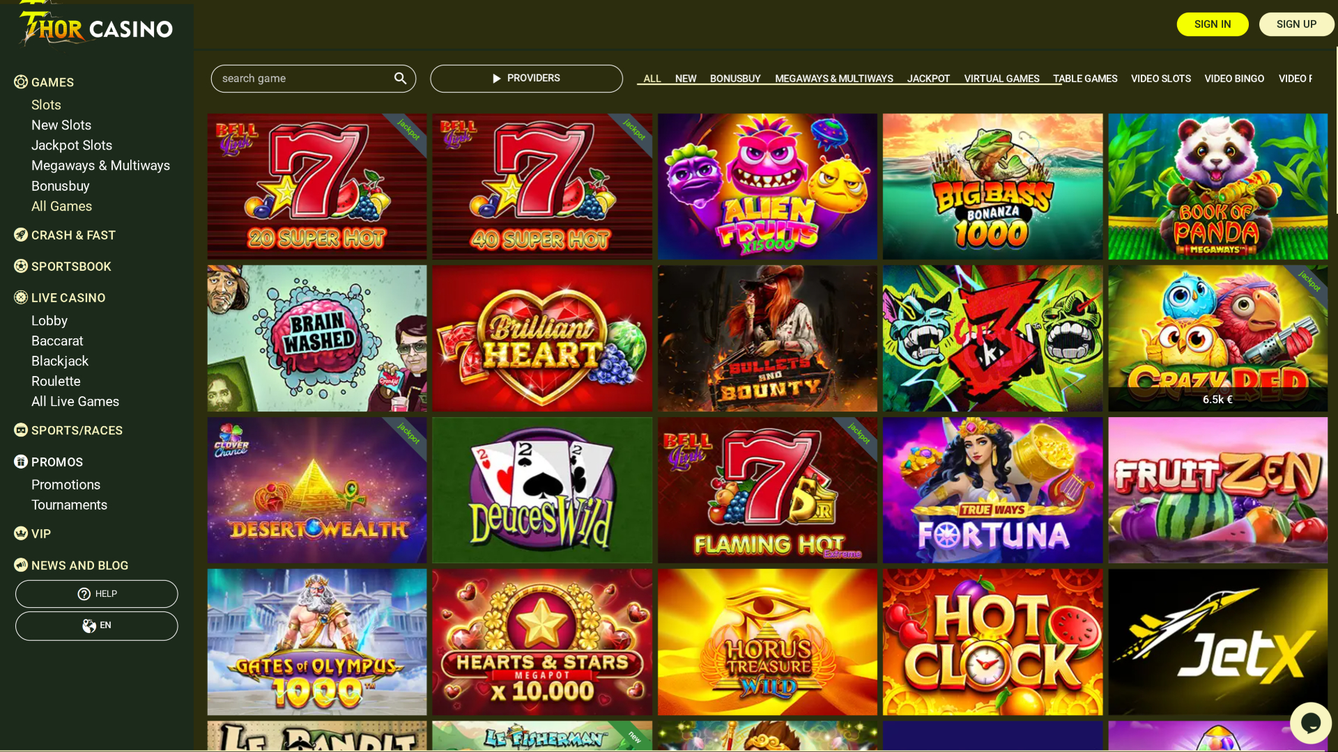 Jeux de bureau de Thor Casino