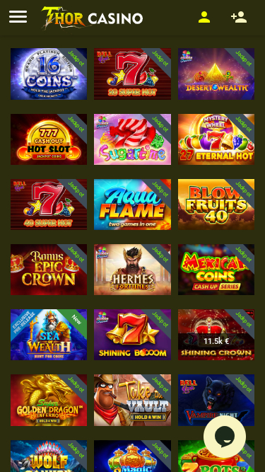 Jackpot mobile de Thor Casino