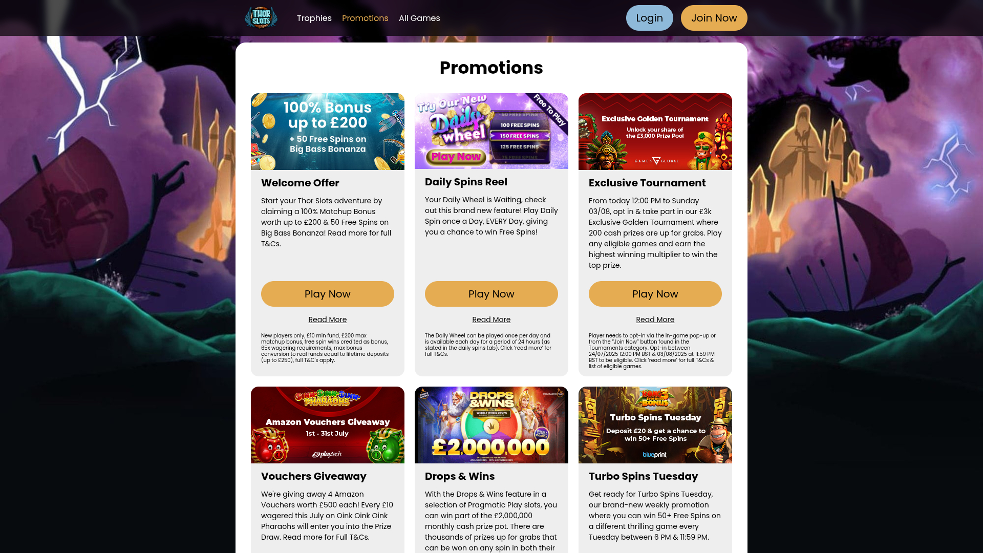 Promotions de bureau de Thor Slots Casino