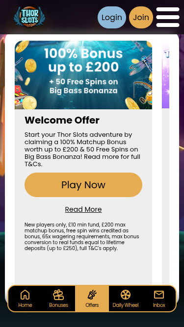 Promotions mobiles de Thor Slots Casino