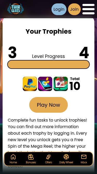 Trophées mobiles de Thor Slots Casino