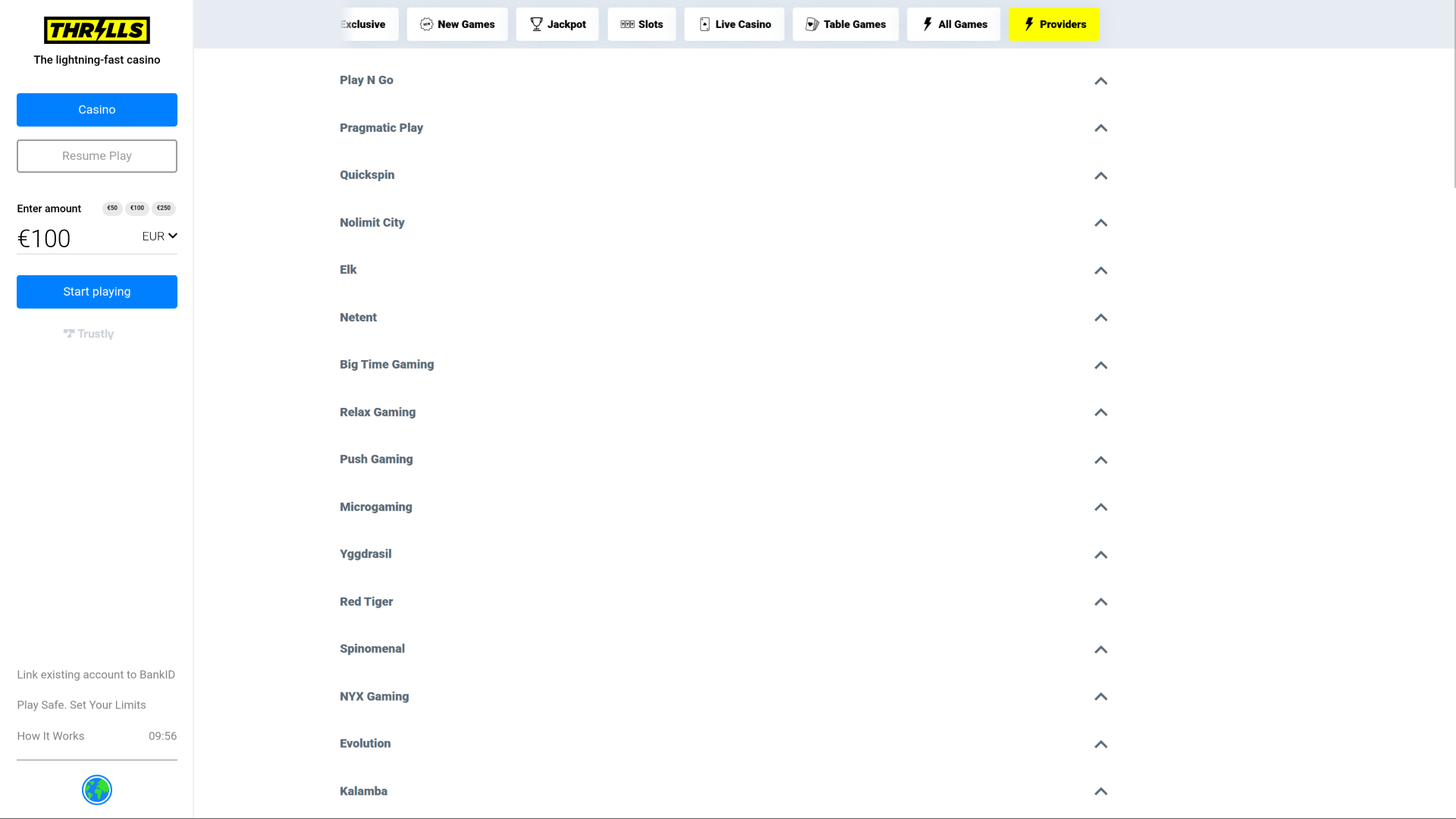 Développeurs de jeux de casino pour ordinateur Thrills