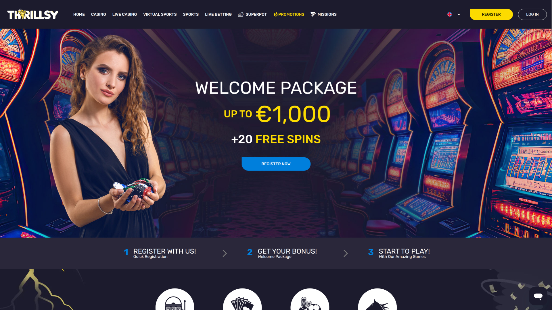 Thrillsy Desktop-Startseite