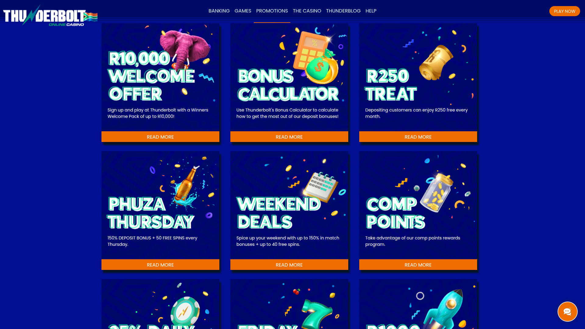 Promotions de bureau de Thunderbolt Casino