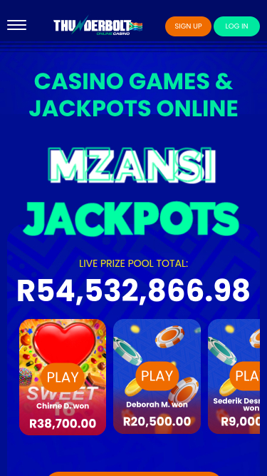 Jackpot mobile du casino Thunderbolt