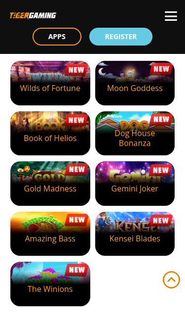 Jeux mobiles de TigerGaming Casino