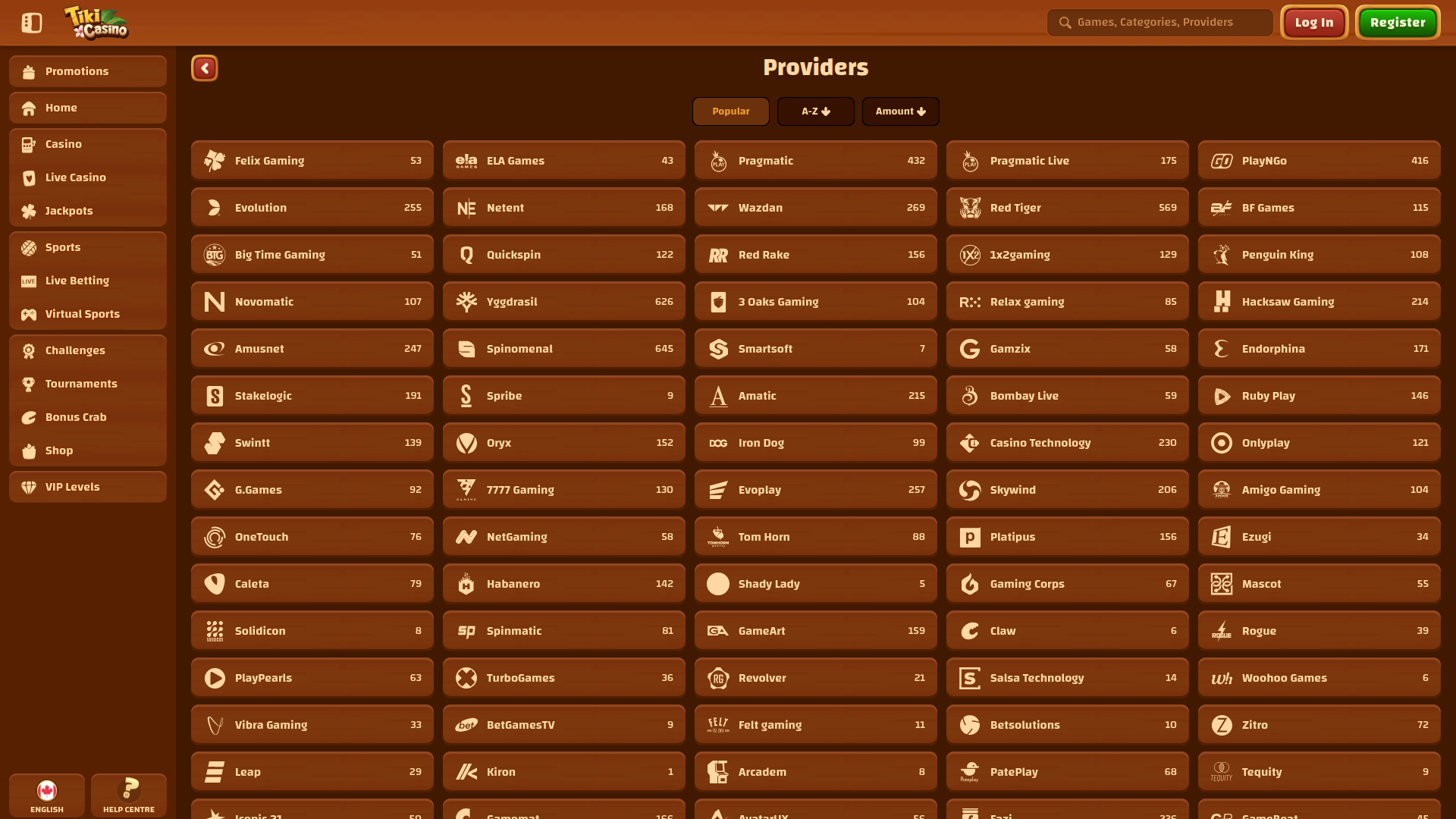 Desarrolladores de juegos de escritorio de Tiki Casino