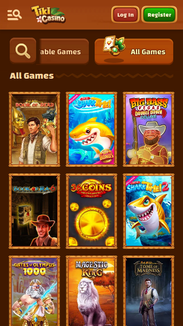 Juegos móviles de Tiki Casino