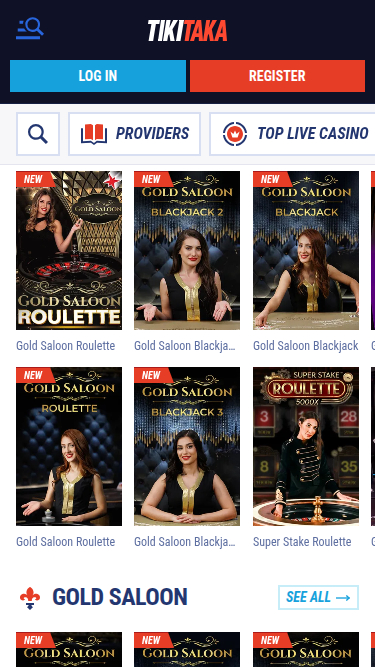 Croupier en direct mobile de Tikitaka Casino